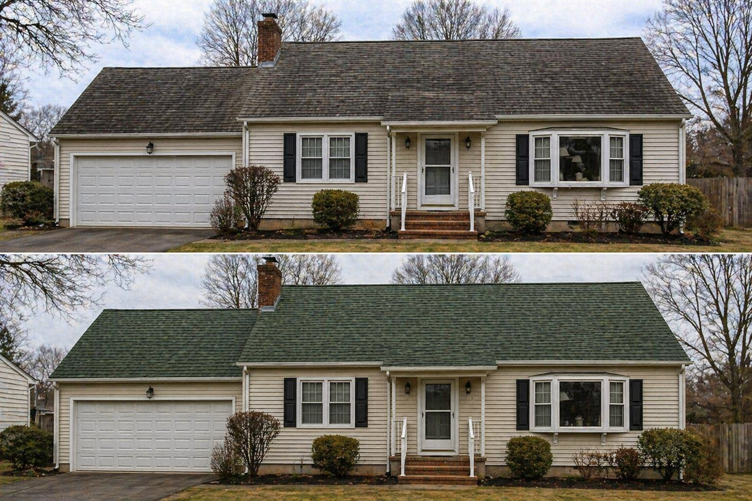 Roofing before and after