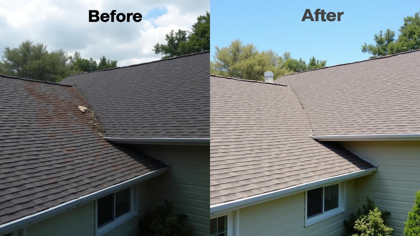 Roofing before and after