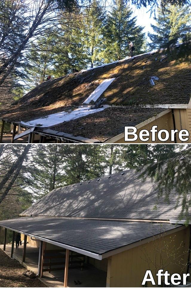 Roof before and after example