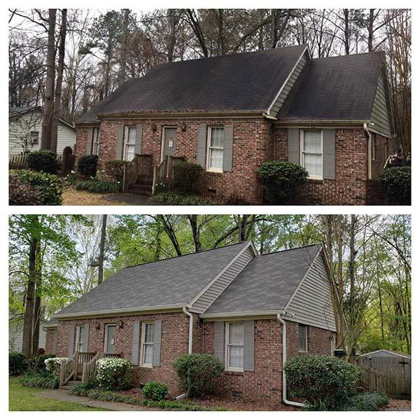 Roof replacement before and after